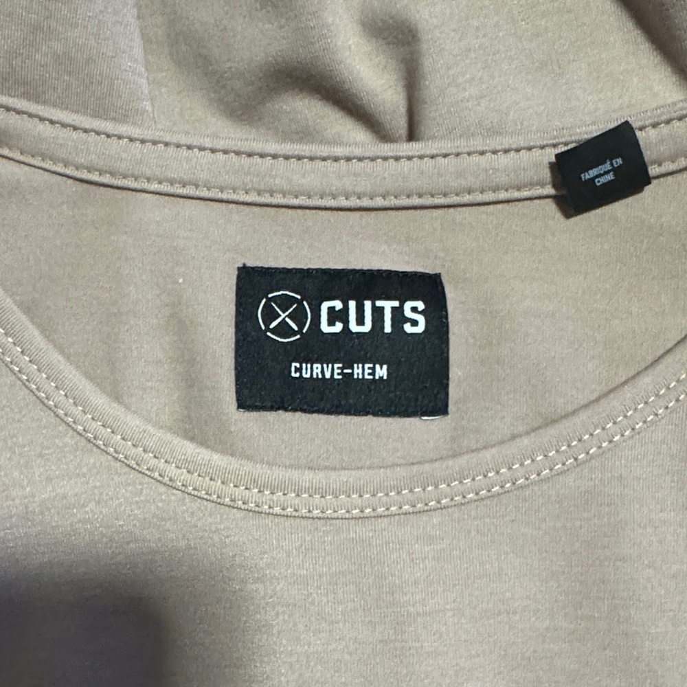 Cuts Long Sleeve Crewneck Top - Light Taupe - Size Medium - Picture 3 of 5